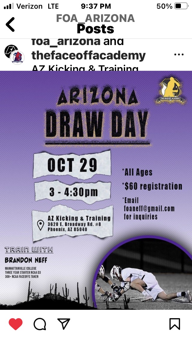 While playing 🏈for Pusch Ridge Christ. &amp; this Sat 11/19 making it to the state semifinal w/his team as All AZ state LS &amp; DE, <a href="/DrewKlingman/">Drew Klingman</a> uncomitt FO/M still working on his🥍game, won the AZ FOA Draw Day tourney @foa_arizona PHX 10/29. Special thanks to @budneff <a href="/Valiantsmlax/">Manhattanville Men's Lacrosse</a>