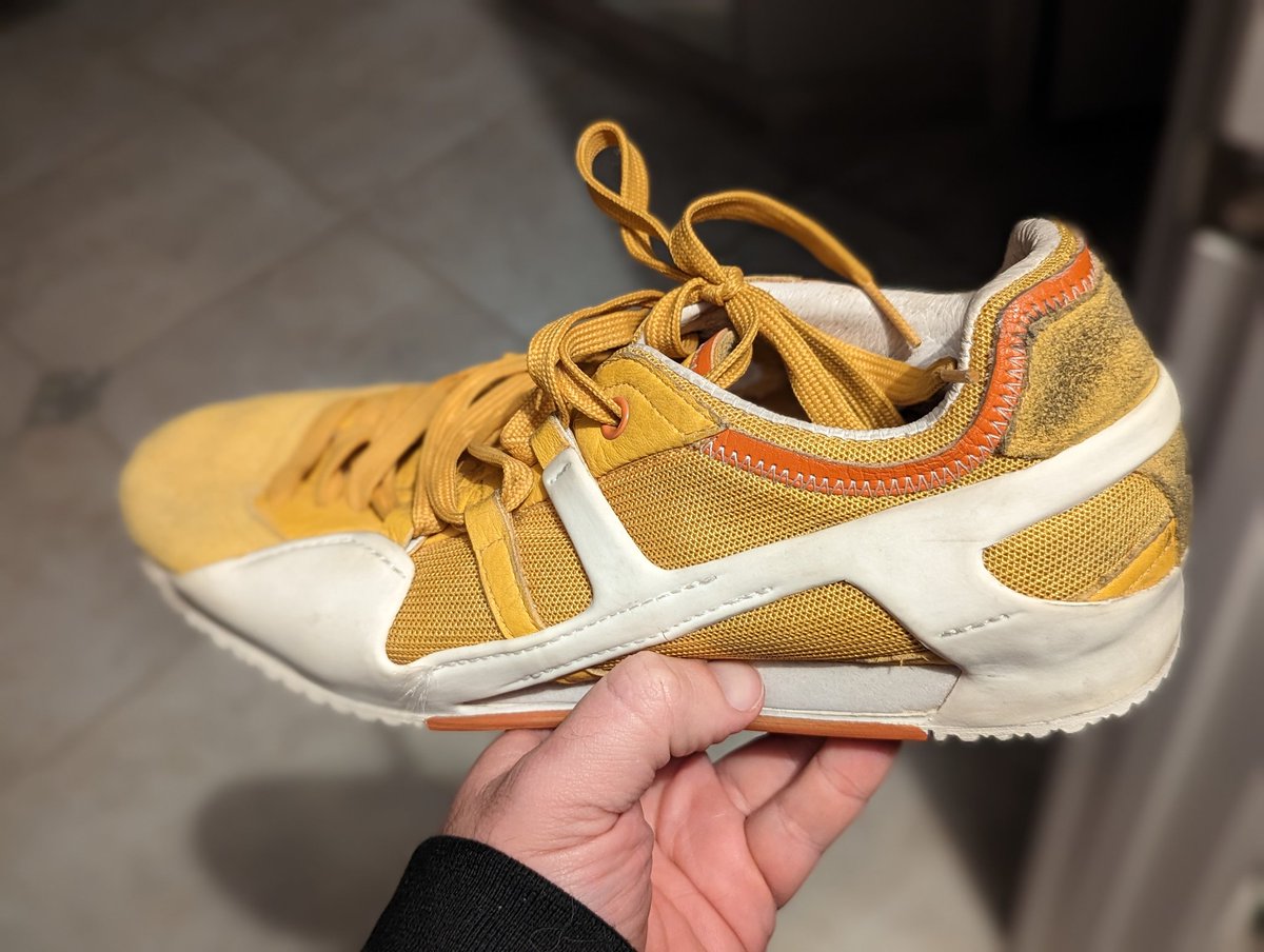 sooshie's tweet photo. @atmos_usa Picked this pair up in Rome in 2005 while on vacation with my family. They've seen some decent international miles at this point but they're still going strong. Not only do they have some great memories attached but they rekindled my love for sneakers.

#atmoscollectorsclub https://t.co/yI5uP4TK76