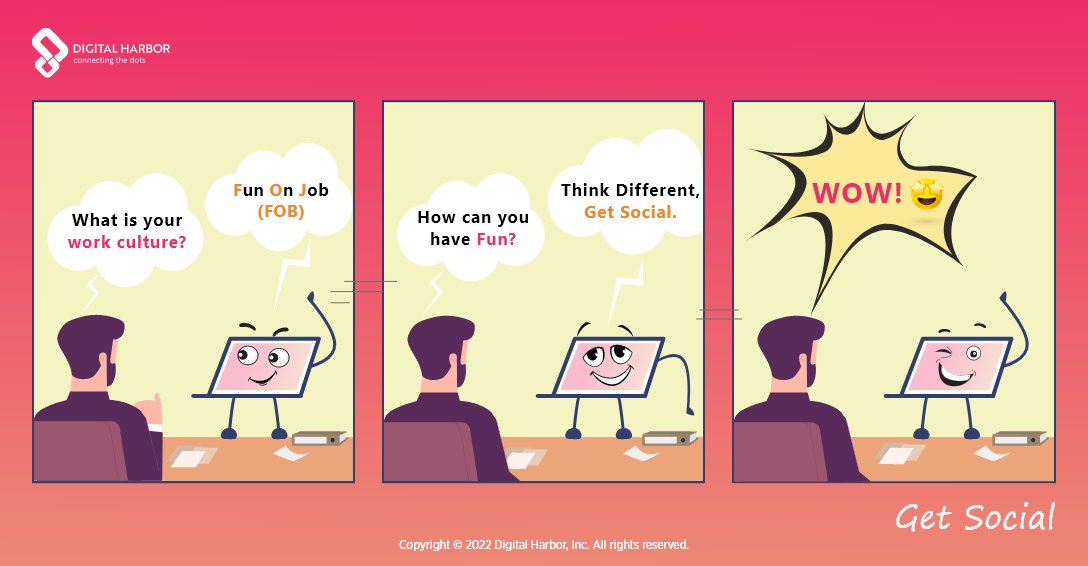 Digital_Harbor's tweet photo. Having Fun at work has always been a dream of every employee ever. At @Digital_Harbor , it is a day-to-day practice. We follow the concept of FOB and help our teammates #getsocial at workplace.

#WorkCulture | #FunAtWork | #DigitalHarborInc https://t.co/UIq1oiKSvG