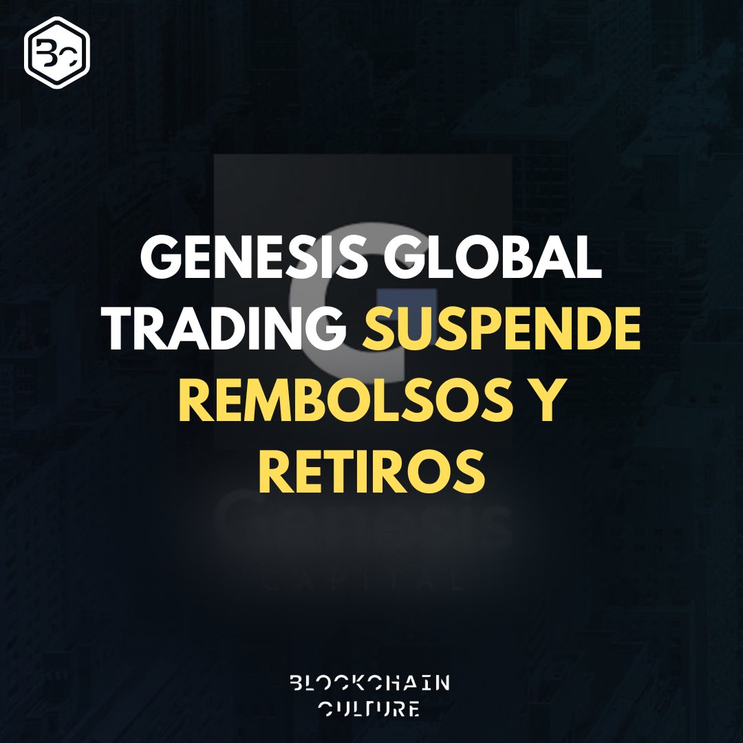 bchainculture's tweet photo. La última puñalada en la espalda del mercado cripto se produjo el miércoles, cuando la rama de préstamos del banco de inversión de criptomonedas #GenesisGlobalTrading suspendió temporalmente los reembolsos y los nuevos préstamos 🧵 https://t.co/BIp5URt90l