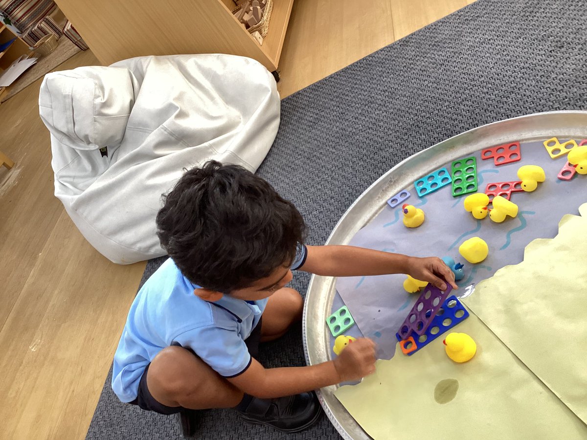 Understanding composition of number after reading 10 Little rubber ducks by #EricCarle In this activity we can partition 10 in two or three ways. How many ducks in the sea? how many ducks on the beach? How many still in the boat? #jessjummaths #eymaths #eytalking #eyfs