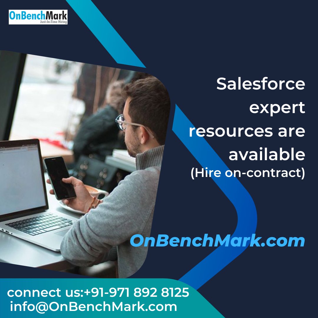 Sales-force expert resources are available (Hire on contract at OnBenchMark.com) Connect at +91 971 892 8125 / info@OnBenchMark.com or leave your contact in comments
#salesforce #sales #OnBenchMark #contractresources #contractjobs #hiring #immediatejoining #immediatejoin