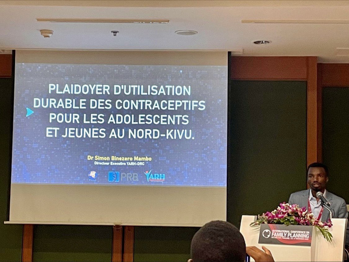 yarhdrc's tweet image. #ICFP2022 #AbstractPresentation

Présentation orale sur notre Plaidoyer d’utilisation des contraceptifs pour les jeunes au Nord-Kivu en partenariat avec @PRBdata — ayant abouti à l’élaboration du Plan stratégique d’intégration des jeunes comme #DBC pour  la durabilité de la #PF.