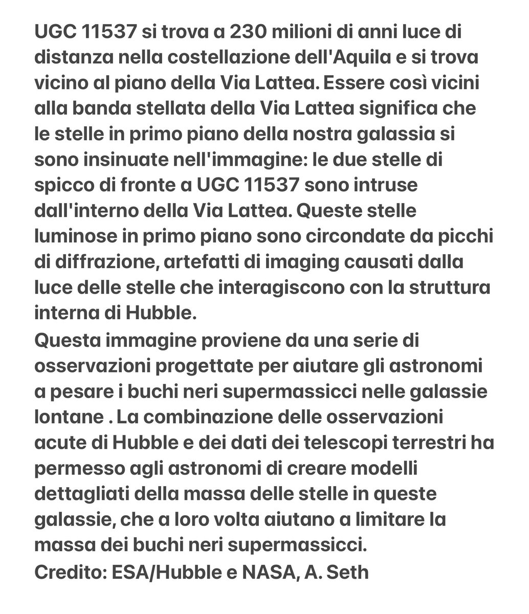 Cron_Silenzio's tweet photo. Questo ritratto astronomico di Hubble mostra una vista di profilo della maestosa galassia a spirale #UGC_11537. La #WFC3 di #Hubble ha catturato i bracci a spirale strettamente avvolti che vorticano intorno al cuore di UGC 11537 a lunghezze d'onda visibili e infrarosse. https://t.co/60rsHrNGHy