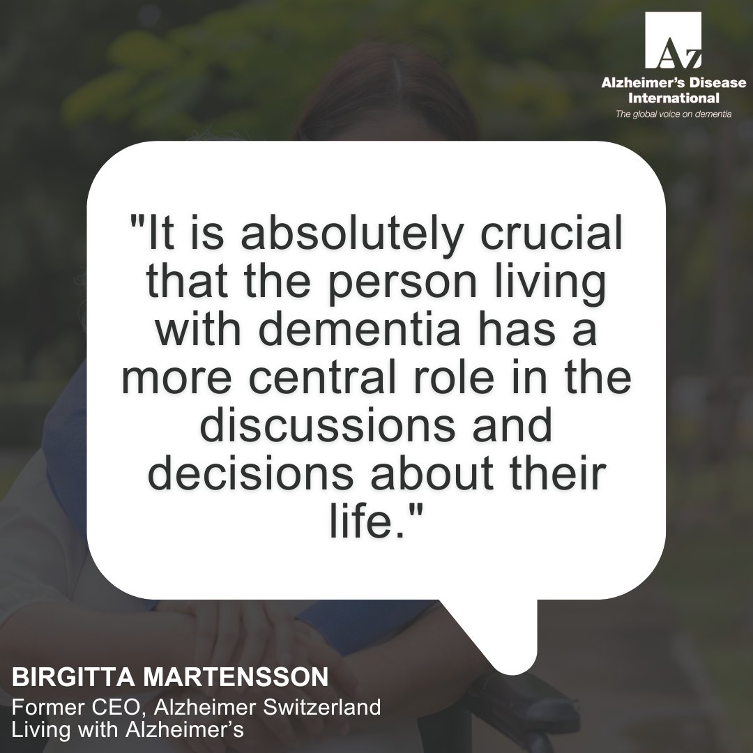 During last week's webinar, former CEO of @AlzheimerCH Birgitta Martensson shared her journey of navigating post-diagnosis support for #dementia, including recommendations for clinicians around care planning. Hear more about Birgitta's experience at: youtu.be/Ndp5IRRtcAI