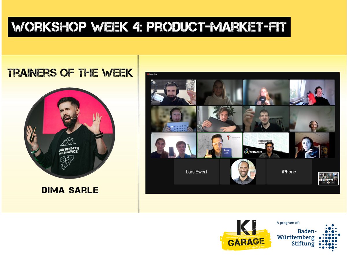KI-Garage (@garage_ki) on Twitter photo 💲📉 “Selling 1$ for 75 cents will create a Product-Market-Fit but does not make you a good business”
🎯 Our 4th workshop with Dmitri Sarle on the topic “Product-Market -Fit” had great interactive insights with #Geoguesser action and attribute challenges. Thanks, <a href="/dsarle/">Dmitri Sarle</a>! 💲📉 “Selling 1$ for 75 cents will create a Product-Market-Fit but does not make you a good business”
🎯 Our 4th workshop with Dmitri Sarle on the topic “Product-Market -Fit” had great interactive insights with #Geoguesser action and attribute challenges. Thanks, <a href="/dsarle/">Dmitri Sarle</a>!