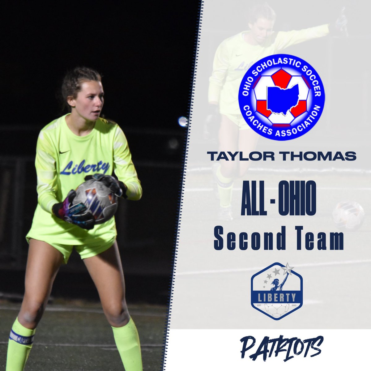 pattyssoccer's tweet image. Congrats to our Senior Captain Taylor Thomas on earning 2nd Team All-State Honors. We are so proud of you! @LHSAthleticDept @Mr_Starner @ThisWeekRich