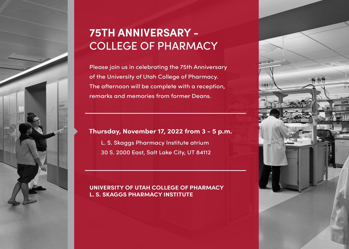 uofupharmacy's tweet photo. If you're looking for something to celebrate and start your weekend early, look no further! #75thAnniversary #uofu #pharmacy 🎊🥳 https://t.co/7EjUvVy3V1