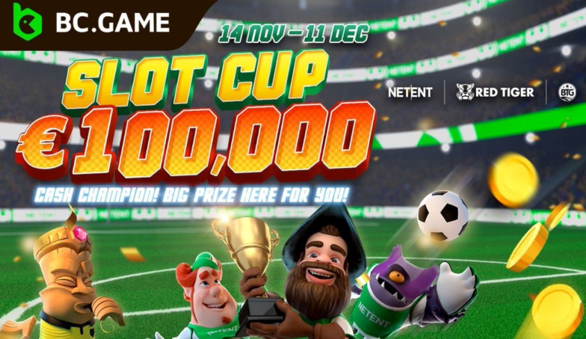 &#129395;We are pleased to announce that the Slot Cup Promotion has begun at ! A total of €100,000 is up for grabs in four rounds&#128525;

✅Take part in any NetEnt, Red Tiger, or Big Time Gaming 

From 14th Nov to 11th Dec⏲️

&#128073;More