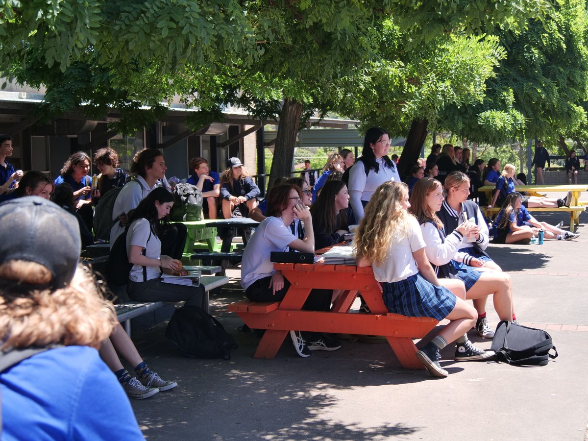 2/ The band conducted a workshop with students discussing the music industry and what it is like being in a band. At lunchtime the band performed cover songs in the quad which the students enjoyed immensely.
