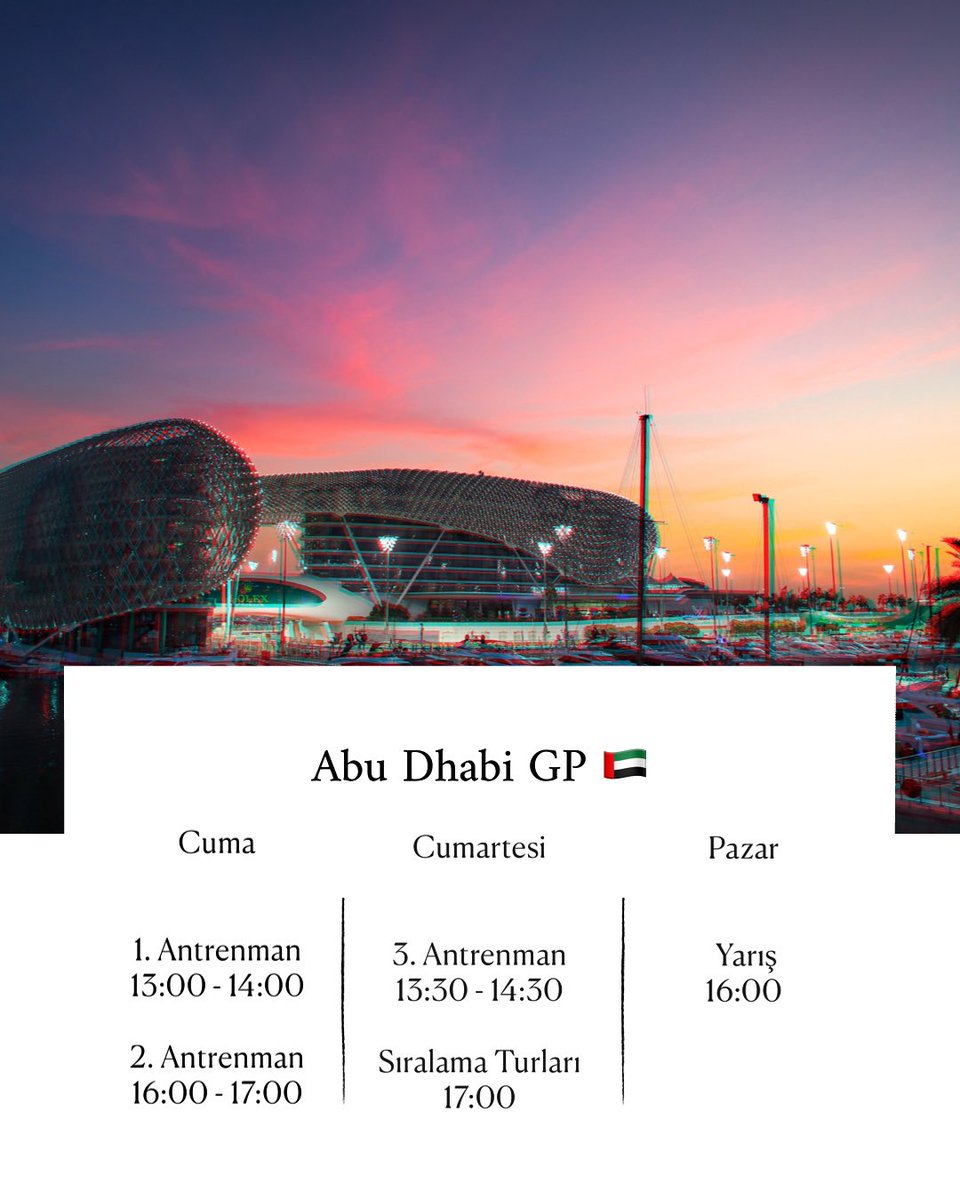 🇦🇪 #AbuDhabiGP 🗓️