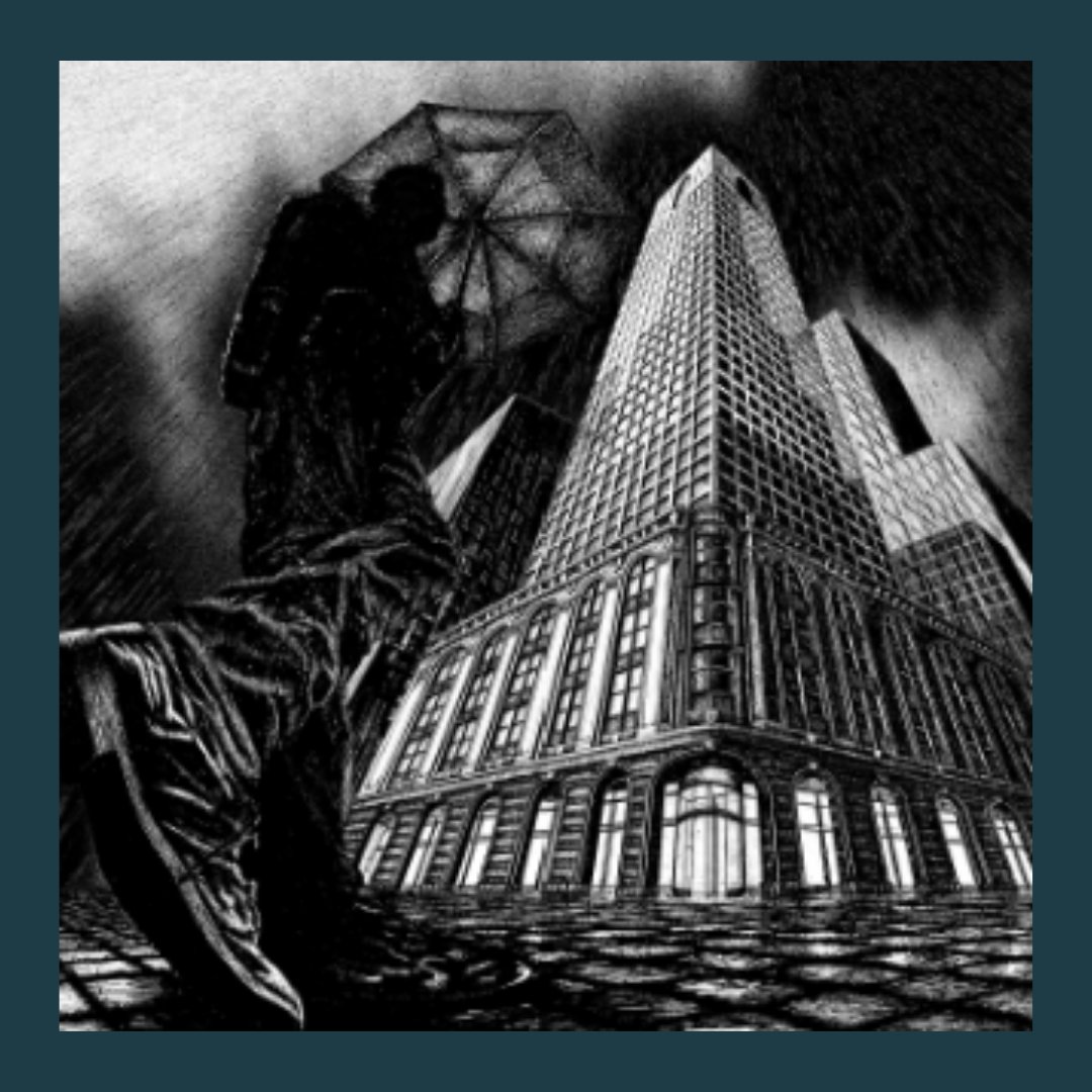 AUCTION ITEM
“Night Walk” Pen &amp; Ink drawing on paper, framed 12 x 12 print. Tom Jenson, 2020
Join us November 19 at the Kick Off to the Holidays on The Riff!
#yyc #yycnow #yycevents #eastvillageyyc  #peninkart #art #rainyday #night #moretocome