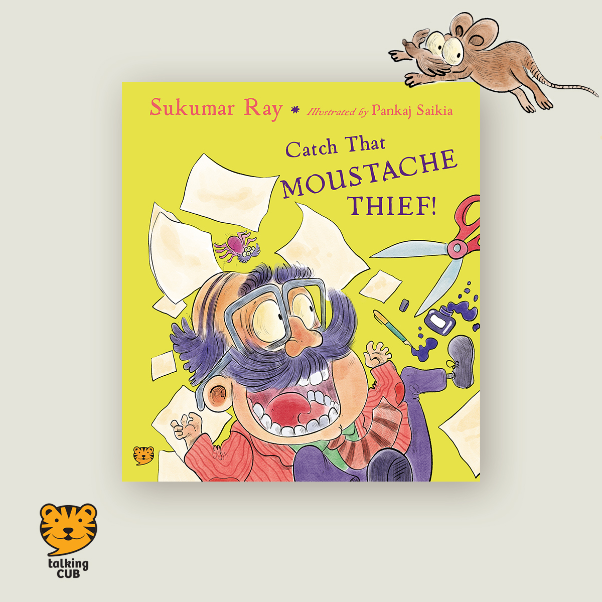speakingtiger14's tweet photo. #ChildrensDayWeek with #TalkingCub
'They ran helter skelter, huffing and puffing,
When, ‘My mooch is stolen, catch that thief!’ sir started bawling.
A stolen mooch? Impossible! Who has ever heard it?
The moustache is right there, hasn’t fallen one bit.' https://t.co/rCeSba3Lo3