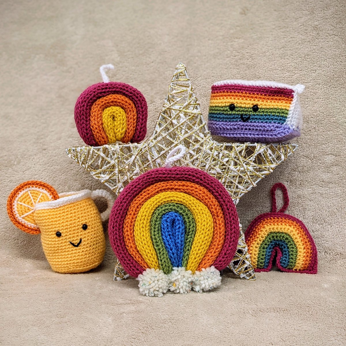 LittleSmilesIE's tweet photo. Rainbow decorations ready for the Christmas @tuam_craft_fair on November 26th! 🎄♥️ #mhhsbd #EarlyBiz #handmadegift #knittedgift #rainbow #handmade #christmasgift #homedecor #winter #winterdecor #shoplocal #madeingalway https://t.co/ndK5oGSpFv