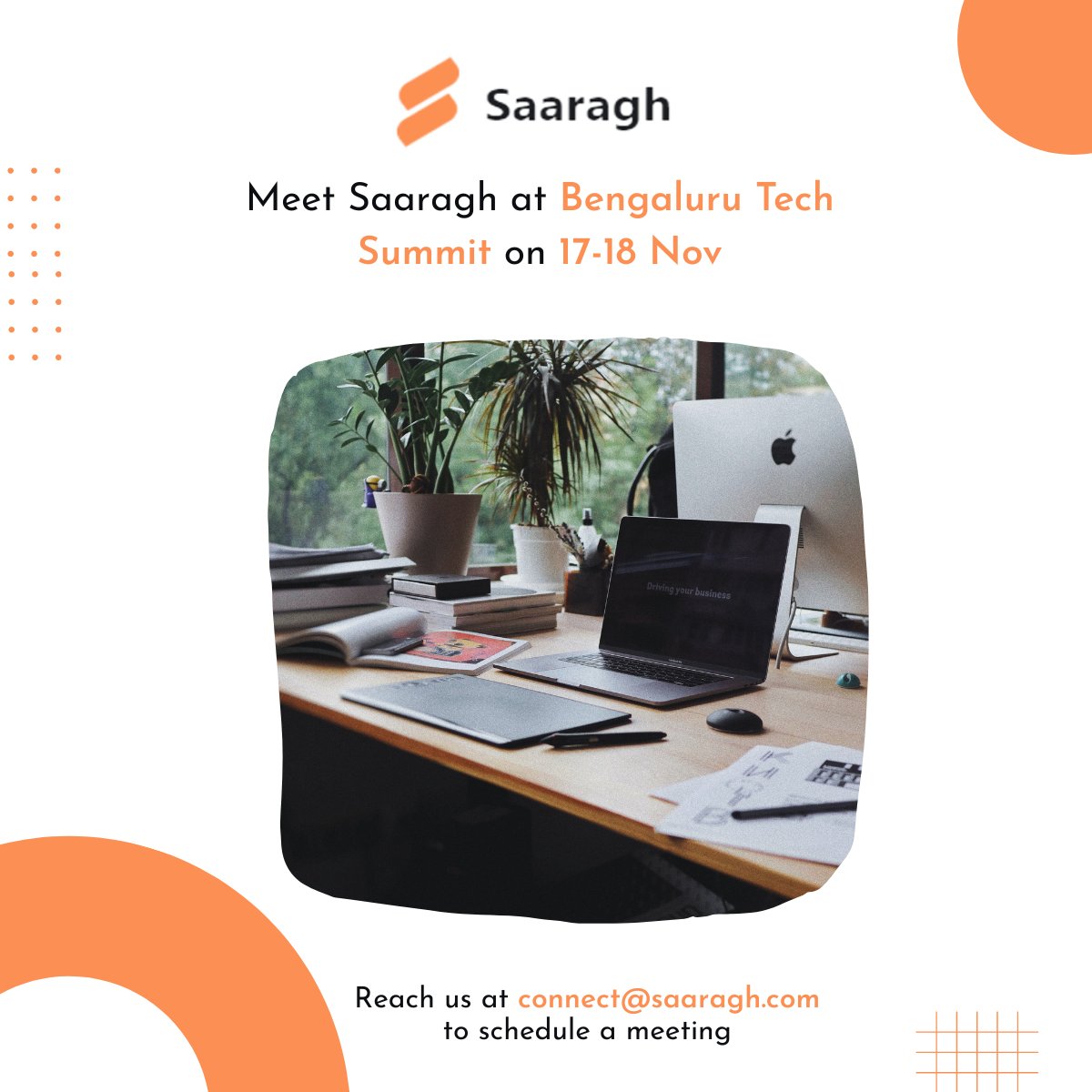 SaaraghT's tweet photo. Meet us at Bengaluru Tech Summit #bts2022 today and tomorrow to know how you can add #ai and #computervision to your business. https://t.co/zriyQD77mH