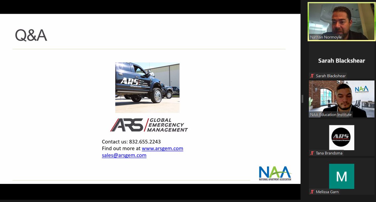 ARSglobalEM's tweet photo. Thank you for everyone that attended the webinar. What a spectacular turn out and talk with our Vice President 🚨#arsgem #webinar #Emergency #Management https://t.co/0xdAhrg4BP