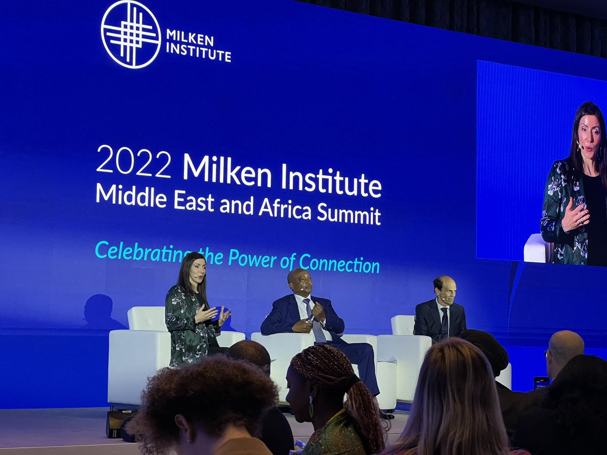 Launch of the Milken-Mostepe Prize in energy with colleague Emily Church, Patrice Mostepe and Mike Milken at the <a href="/MilkenInstitute/">Milken Institute</a> MidEast Africa Summit in Abu Dhabi. <a href="/MIPhilanthropy/">Milken Institute Strategic Philanthropy</a>