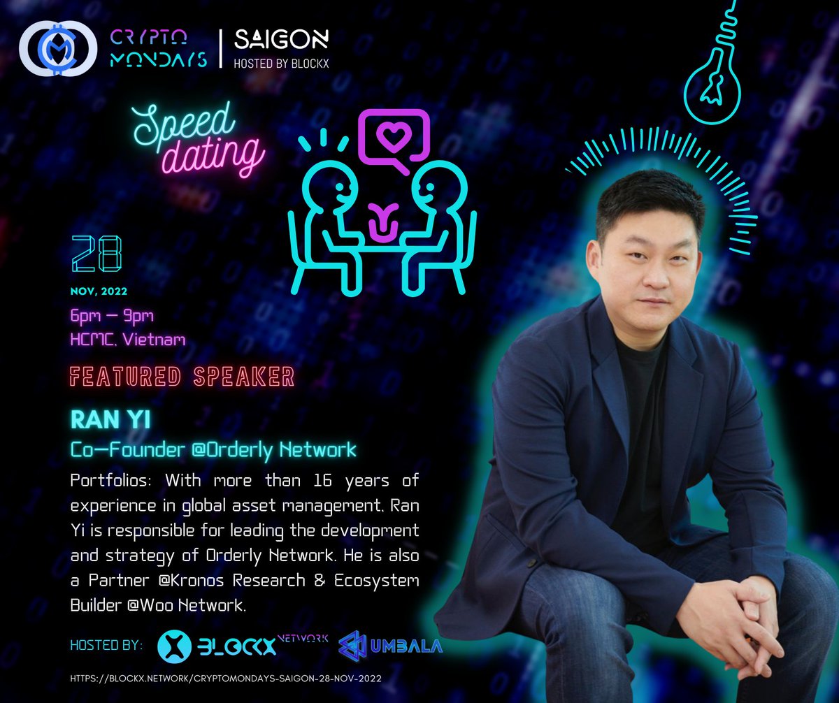 mwxumbala's tweet photo. I will moderate the Speed Dating with great Asian Web3 VCs for #Web3 #GameFi #NFT #Metaverse #DeFi builders in VN. Let's take your spot and prepare to enjoy dating with @Newmancapitalvc @OrderlyNetwork @ResearchKronos @GameFi_Official @Icetea_Labs @OnBlockVC @KyberVentures 👇 https://t.co/QjkafNlnyQ