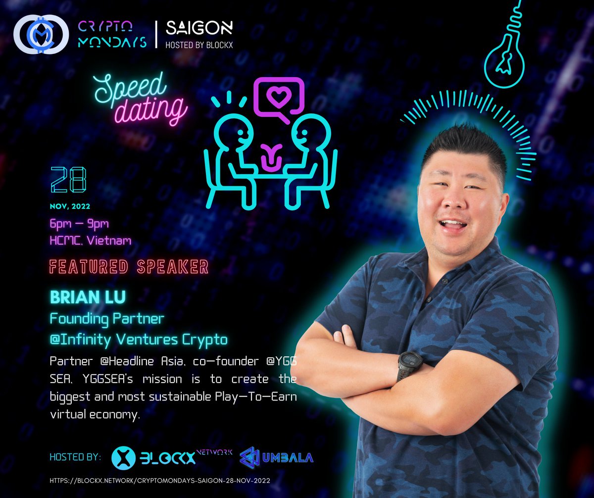 mwxumbala's tweet photo. I will moderate the Speed Dating with great Asian Web3 VCs for #Web3 #GameFi #NFT #Metaverse #DeFi builders in VN. Let's take your spot and prepare to enjoy dating with @Newmancapitalvc @OrderlyNetwork @ResearchKronos @GameFi_Official @Icetea_Labs @OnBlockVC @KyberVentures 👇 https://t.co/QjkafNlnyQ