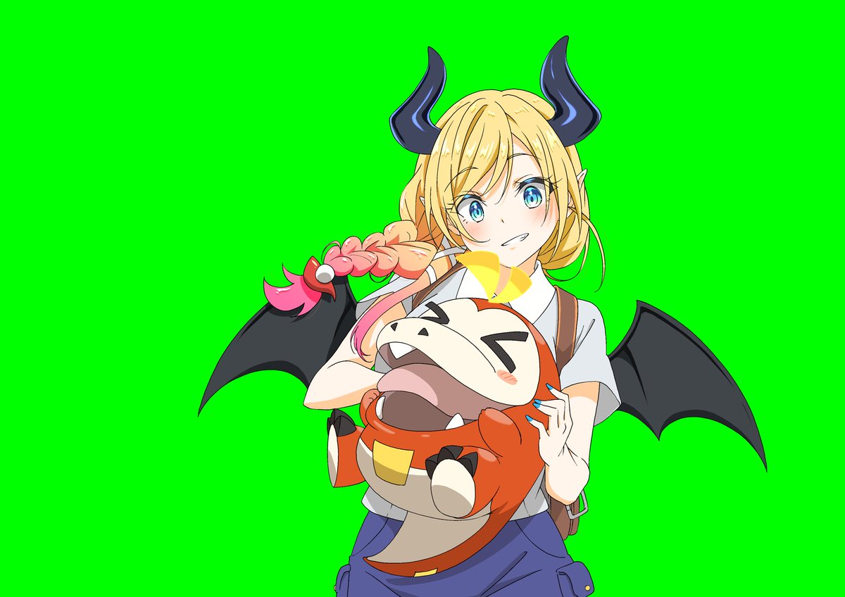 yuzuki choco 1girl blonde hair horns crossover pokemon (creature) pointy ears smile  illustration images