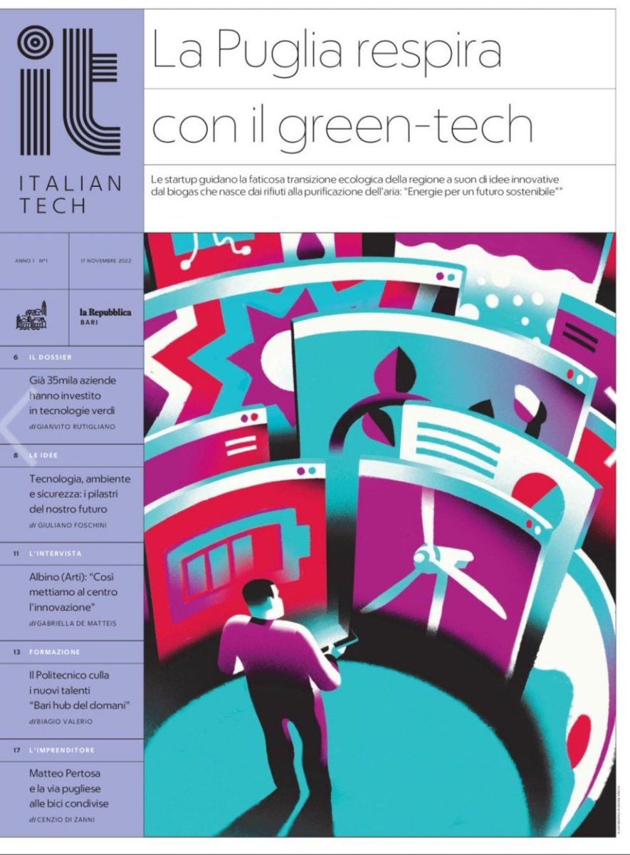 Gianvito Rutigliano (@gvrutigliano) on Twitter photo ร la giornata dello speciale di Repubblica Bari per <a href="/ITItalianTech/">Italian.Tech</a> sull'innovazione e le startup nell'ambito clima e ambiente in #Puglia.
Opportunitร della green economy, nuove idee, prospettive e una curiosa e non casuale concentrazione di proposte che partono da #Taranto. ร la giornata dello speciale di Repubblica Bari per <a href="/ITItalianTech/">Italian.Tech</a> sull'innovazione e le startup nell'ambito clima e ambiente in #Puglia.
Opportunitร della green economy, nuove idee, prospettive e una curiosa e non casuale concentrazione di proposte che partono da #Taranto.