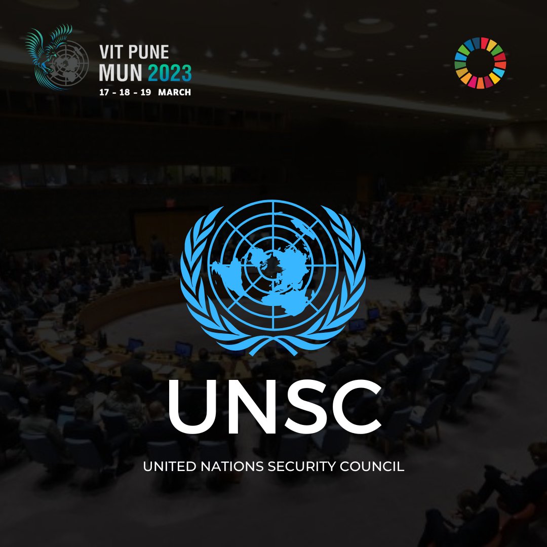 VITPuneMUN2026's tweet photo. VIT Pune MUN is delighted to reveal the name of its first committee for 2023 edition:
𝗨𝗻𝗶𝘁𝗲𝗱 𝗡𝗮𝘁𝗶𝗼𝗻𝘀 𝗦𝗲𝗰𝘂𝗿𝗶𝘁𝘆 𝗖𝗼𝘂𝗻𝗰𝗶𝗹 (𝗨𝗡𝗦𝗖).

#vpm2023
#munpune 
#bethevoice
#walkthetalk
#conferenceofchange https://t.co/SWJVv5X64T