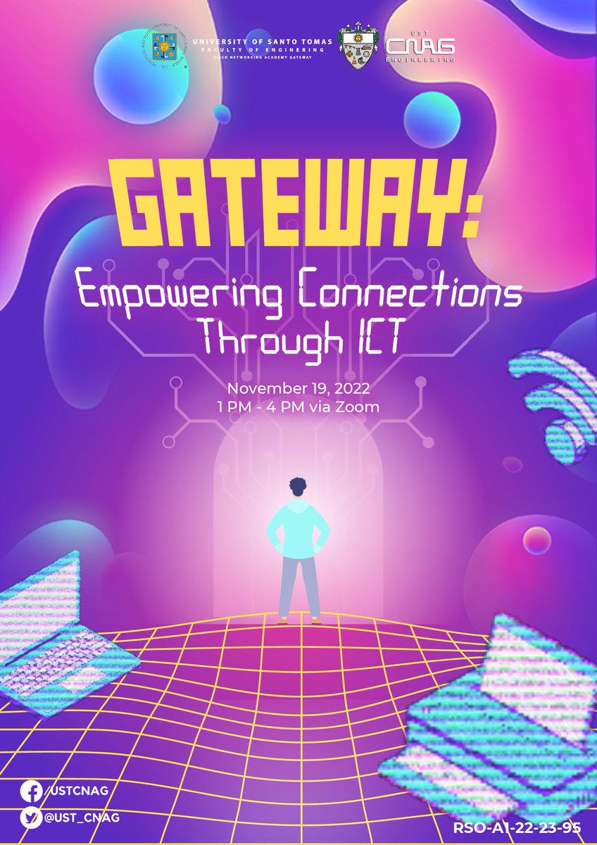 CNAG_UST's tweet photo. GATEWAY: Empowering Connections through ICT” is finally live this November 19 (Saturday), from 1:00 - 4:00 pm! 🥳
 
✨ Register now through: https://t.co/er837fg2SZ https://t.co/fBqbLO2vLk