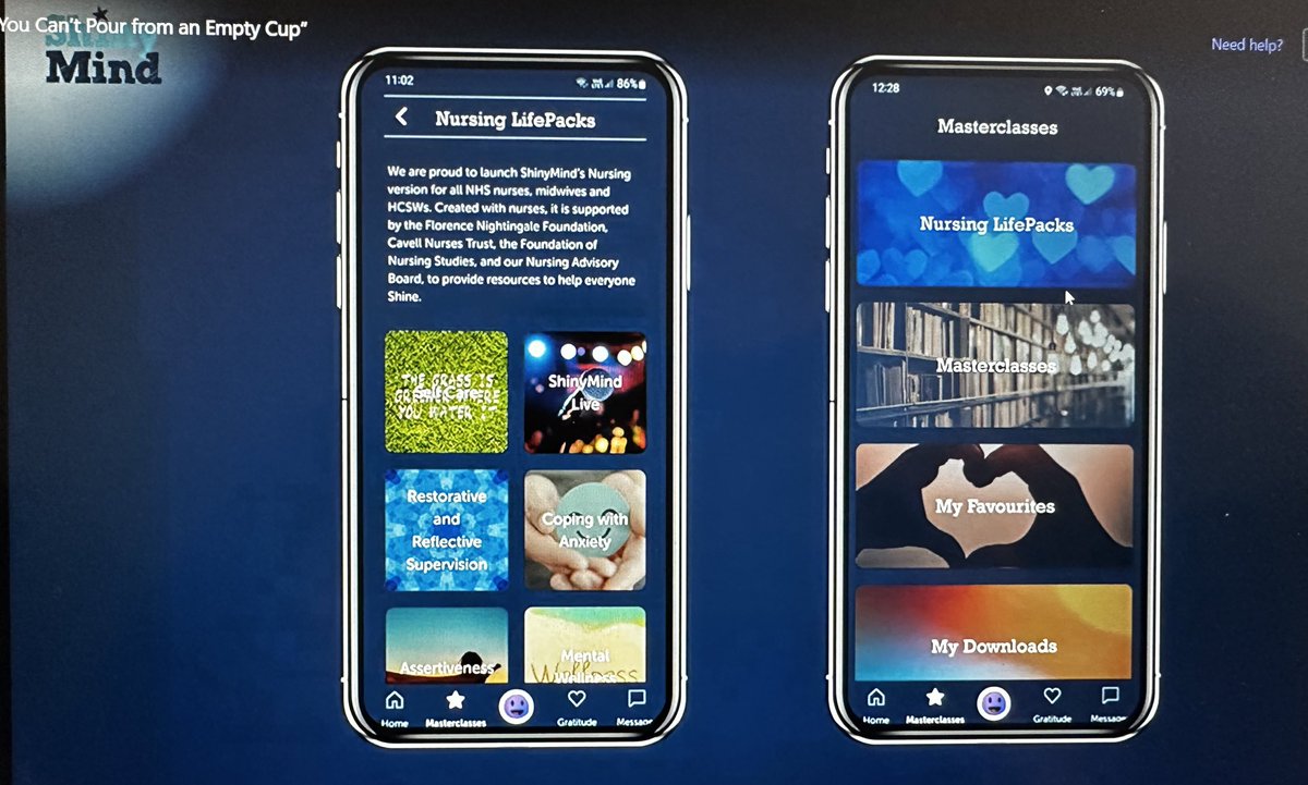 markhwork's tweet photo. Shiny Mind - Great app that all staff can download and use for free to help manage their well-being and access nursing support packs - designed for and by nurses π©ββοΈπ§ββοΈπ¨ββοΈπ @PennineCareNHS @kelly_bowden @shinymindcoach #Nursing #wellness #pcftpna https://t.co/gu6eNdsPfc