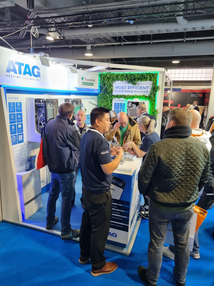 atagheating's tweet photo. Another super busy day at @PhexShow Chelsea for #TeamATAG 🧢 We are here until 4pm today, don’t miss your opportunity to speak to the team and get a Product demonstration 🛠

#PHEX2022 #MostEfficient #ATAGHeatingTechnology #PHEXChelsea https://t.co/scY8a8MAuH
