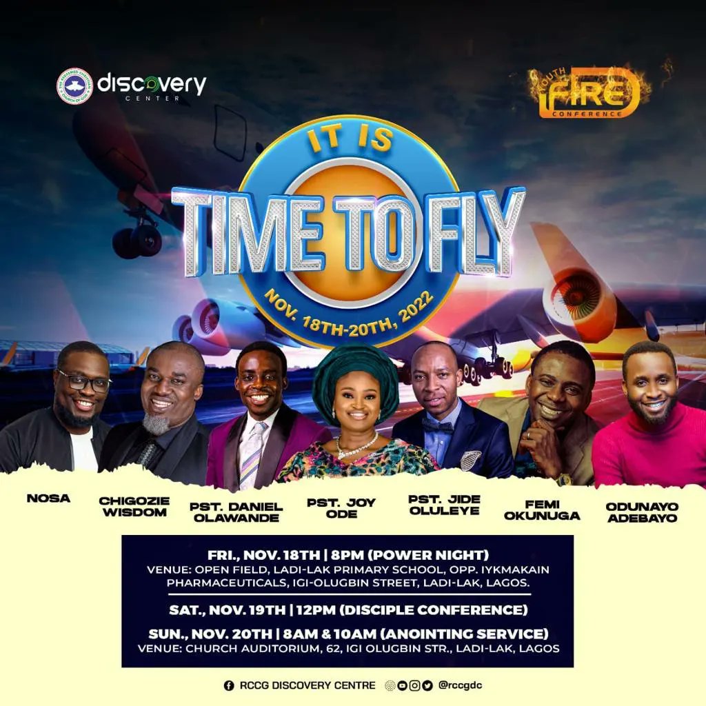 RCCGDC's tweet photo. Don't sleep on this, WAKE UP!!!!
It's 1 day to the most anticipated event of the year " The Youth Fire 🔥 Conference.
Join us tomorrow as we fly into our greatness.
See fliers for details.
#ItIsTimeToFly
#2022youthfireconference
#RCCGDC
#RCCGNYAYA
#rccgworldwide https://t.co/6GrjUjQx57