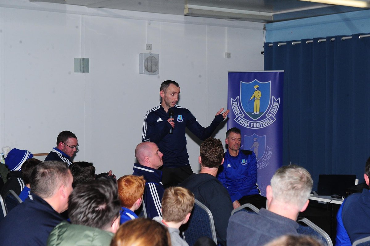 Delighted to help present @Homefarm_FC 3yr strategic plan to a packed clubhouse last night. Exciting times ahead for the club, thanks to all attendees, coaches, parents, players(current & past). @picolopes @PFAIOfficial @Paulhamill84 @trevez15 @pcleary37
