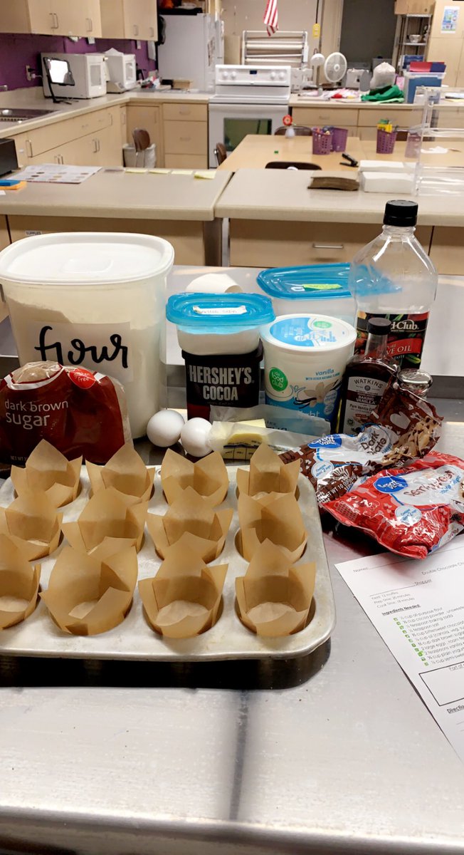 Double Chocolate Muffins available for the popup tomorrow! #chocolate #darkchocolate #semisweet #muffins #cte #FCS <a href="/KDaneFACS/">Krysten Dane</a>