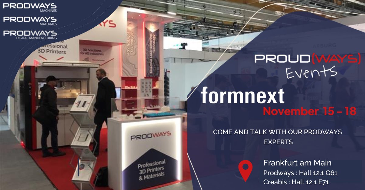 ℹ️📢 Creabis GmbH, additive manufacturing services and Prodways Machines will be delighted to welcome you at @formnext_expo until Friday 18th to present you all our new products and solutions.
 
#formnext  #exhibition #sls #dlp #3dprinting #additivemanufacturing #RAFTechnology