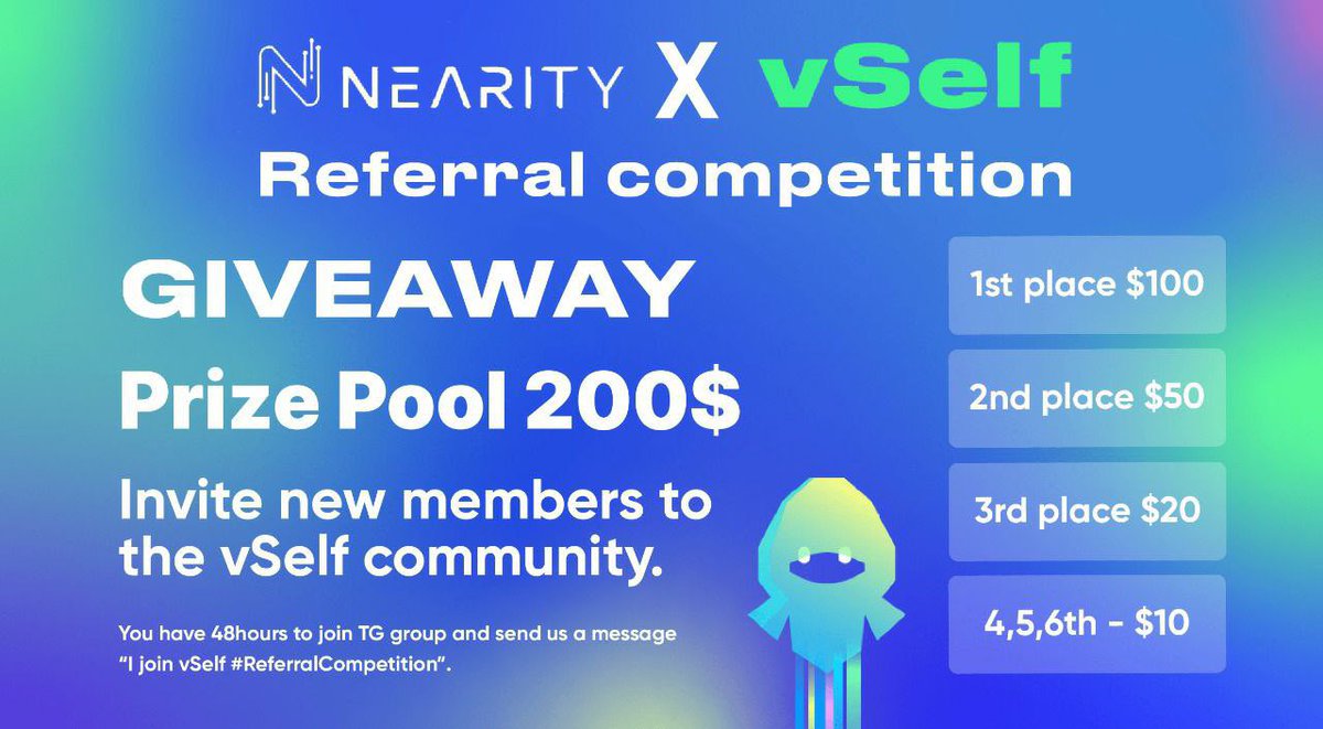 vself_meta's tweet photo. ๐ปBear market?๐ปNo problem!
๐@Nearity_org X vSelf Referral Competition
๐ Note - You have 48hrs to join TG group and post there a message "I join vSelf #ReferralCompetition."
https://t.co/eq9k0ygCvY
more info in TG
#Near #vSelfgiveaway https://t.co/wqZstI4h5T