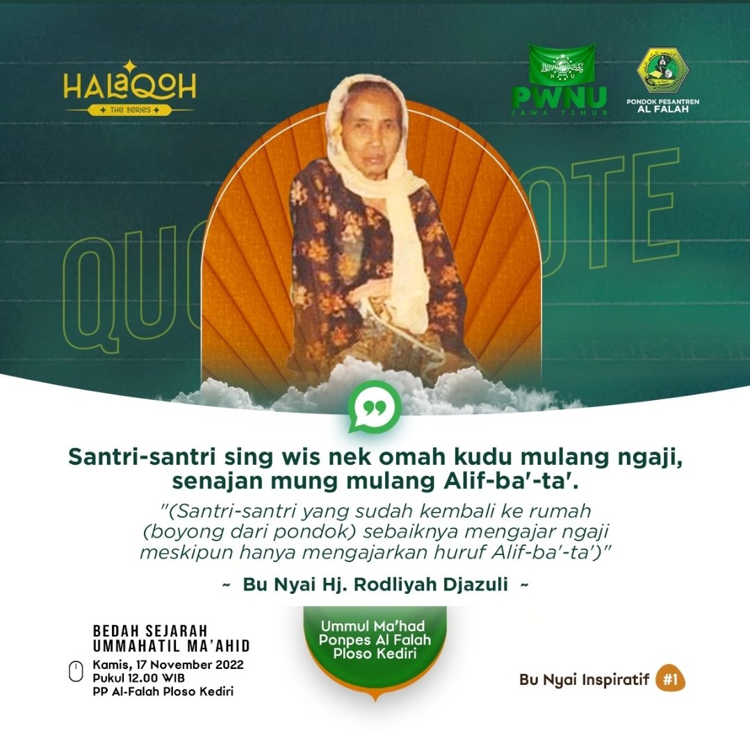 ryaditedja's tweet photo. Bu Nyai Rodliyah Ploso 
#BuNyaiInspiratif

@DPP_PKB
@CakimiNOW
@jazilul_fawaid
@syaifulHooda
@imansyukri
@Muhaiminbagus1
@baGUSMUHAIMIN24
@bagusBabel
@asmirzan https://t.co/uQjRVZ1Of2