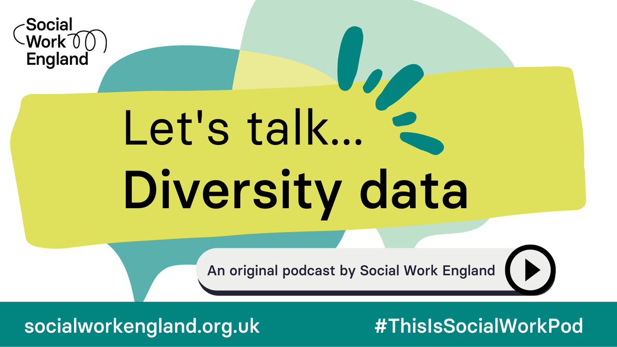 To support our work on better understanding the social work profession, we've put together 2 special podcast episodes to highlight the importance of sharing your diversity data on your online account. 

Listen here:  socialworkengland.org.uk/news/lets-talk… #ThisIsSocialWorkPod