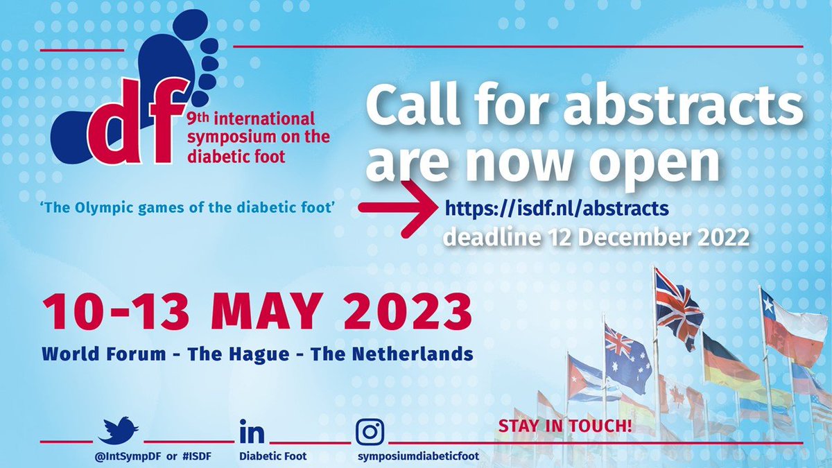 Do'nt forget to submit your abstract! Only available until December 12th: isdf.nl/abstracts
#diabeticfoot #conference #abstractsubmission #youngscientists #deadline #woundhealing