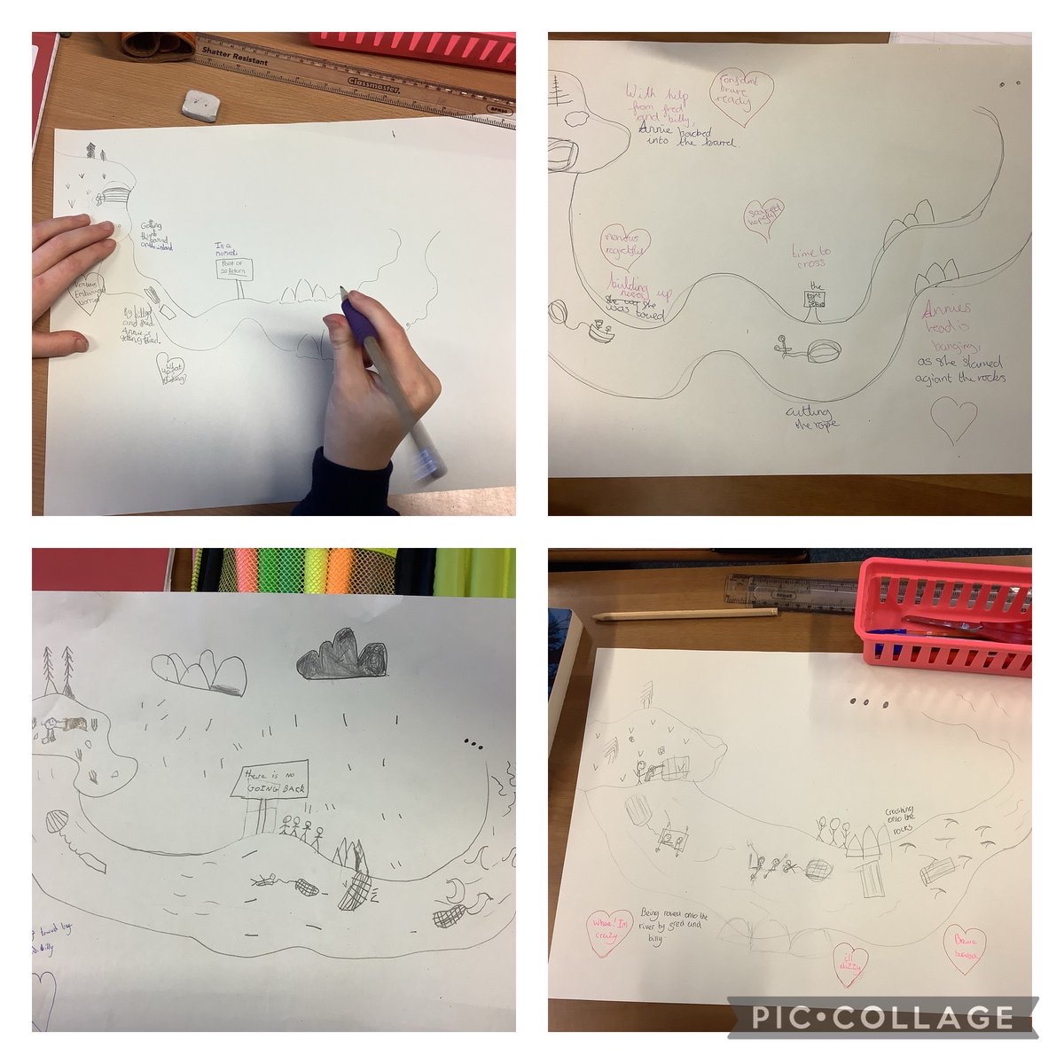 StJoesPenketh's tweet photo. Y56RT have plotted Annie’s journey in her barrel. They have thought about how she might have felt at different stages. #englishstjoes #queenofthefalls https://t.co/1OB25XFK99