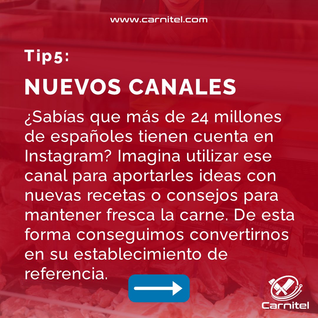 carnitel's tweet image. 5 Tips para Carnicería 🥩: AUMENTA TUS VENTAS 📈 💯
(PARTE 2)
🌐 Visítanos en carnitel.com
#consejosparacarnicerias #tipscarniceria #carniceria #carnicero #carnicera #carnicerías #digitalización #carniceriasespañolas #carniceríasespaña #carniceriaseseña