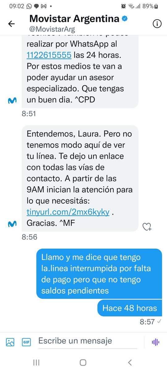 laura_massari's tweet photo. @MovistarArg esto no es gestionar o resolver un problema https://t.co/GsBXQCen3r