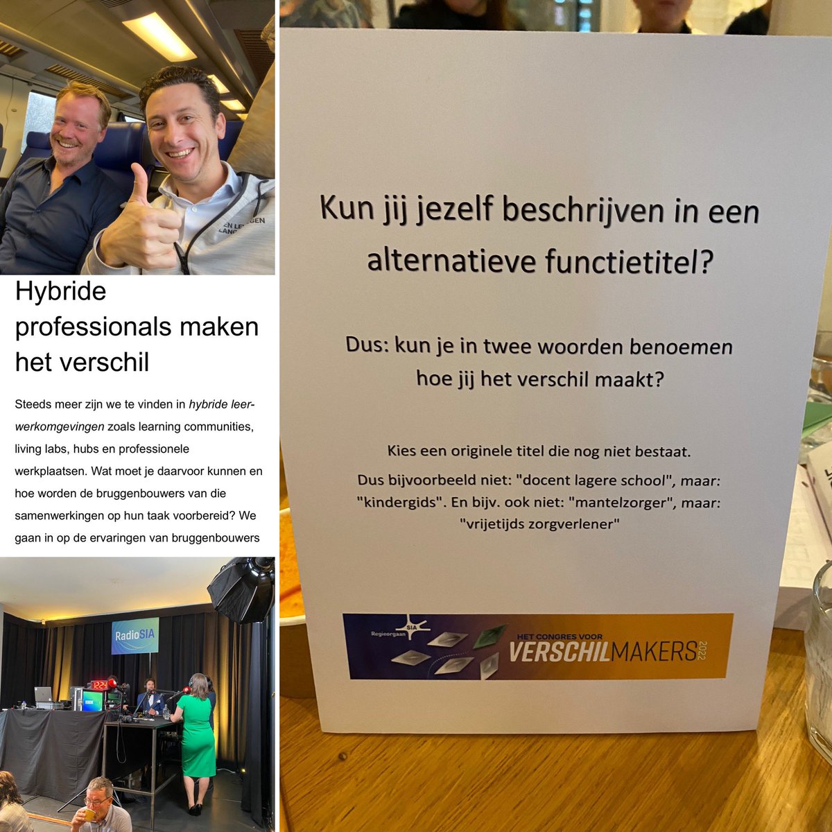 JeroenBovens's tweet photo. Vandaag namens @Fontys @Sporthogeschool samen met @tjekr naar #Leiden voor #siacongres ‘voor verschilmakers’! Onze ervaringen delen vanuit onze praktijk en onderzoek naar #bruggenbouwers die het verschil maken in #learningcommunities lectoraat #professionelewerkplaatsen https://t.co/alEN6CCSFt