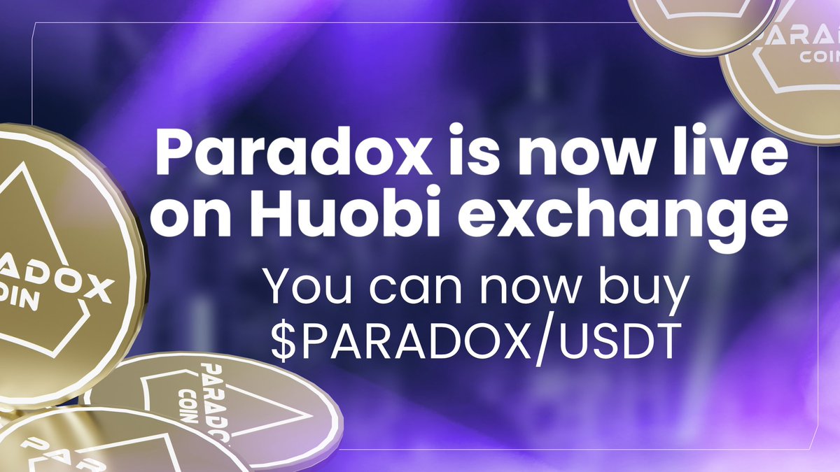 Aaaannnnd we’re LIVE! 

THE OFFICIAL EXCHANGE LAUNCH HAS TAKEN OFF ON <a href="/HuobiGlobal/">火币HTX</a>🌏

Don’t wait ‼️ GET your $PARADOXCOIN now 💰👀🔥