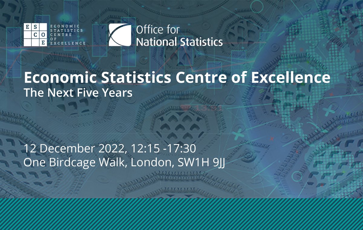 What are ESCoE's plans for the next 5 years? Join us 12th Dec to hear from <a href="/UKStatsAuth/">UK Statistics Authority</a> Chair Robert Chote, National Statistician Ian Diamond <a href="/ONS/">Office for National Statistics (ONS)</a>, Charles Bean <a href="/LSEEcon/">LSE Department of Economics</a> ESCoE's <a href="/rebeccasriley/">Rebecca Riley</a> &amp; Research Associates to hear about current and future research bit.ly/3gaZqR6