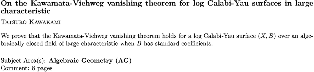 math.AG Algebraic Geometry daily arXiv submissions tweet media
