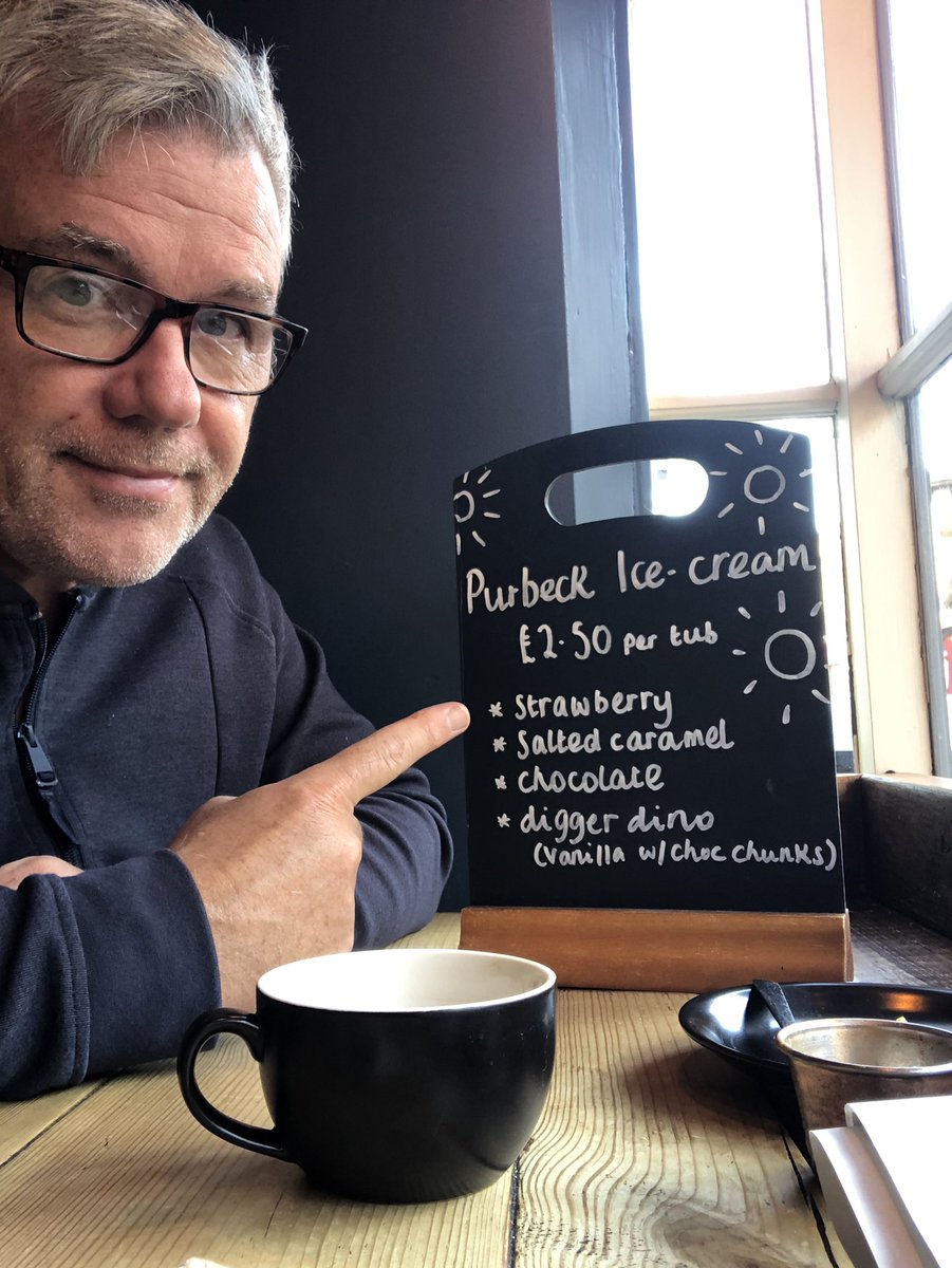 Just sat down for brunch with my lovely wife at #NavaCoffeeHouse in Ringwood but there’s something else distracting me 🤦🏻 I must resist! <a href="/PurbeckIceCream/">Purbeck Ice Cream</a>