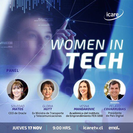 negociosUDD's tweet photo. 🔴 ¡En vivo! Ya comenzó el encuentro "Women In Tech!", con la participación de nuestra académica de @negociosUDD @vvmandak, entre otros invitados. ¡No te pierdas este evento y sigue la transmisión aquí! ➡️ https://t.co/Kw0Xp7hCRw https://t.co/Th80R0o2IC