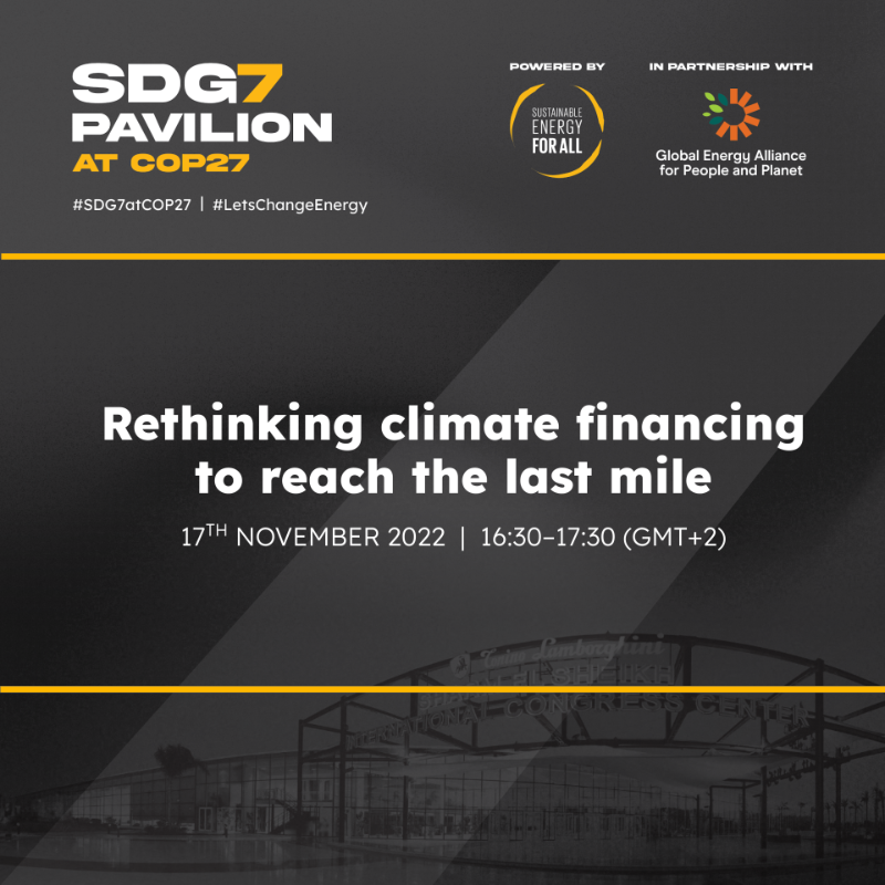 thecarbontrust's tweet photo. Our expert Jarredine Morris is speaking on the ‘Rethinking climate financing to reach the last mile’ panel in the @SEforALLorg #COP27 #SDG7 Pavilion from 4:30 EET. She will join panellists @AMDANigeria, @Camco_tweets, @AfDB_Group, @HuskPowerSystem, @PowerGen_RE &amp; @EnergicityCorp.