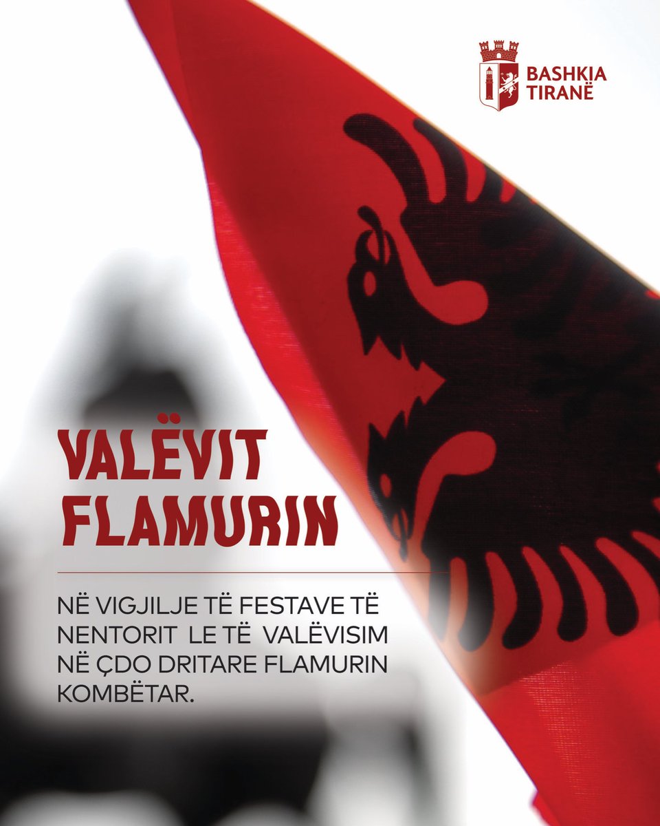 Gëzuar 78-vjetorin e çlirimit të Tiranës❤️. Sot është dita kur nderojmë heronjtë që luftuan për çlirimin e qytetit💪, duke na dhënë një mesazh të vyer: se vetëm BASHKË🤝 mund të bëjmë më të mirën dhe të kalojmë çdo vështirësi🙏. #17Nentor #ValevitFlamurin