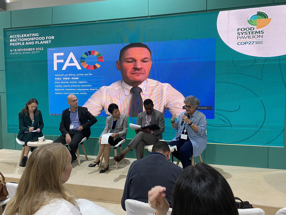 At the #ActionOnFood pavilion, as the texts are being finalised, Izabella Teixeira, former Minister for Environment Government of Brazil ‘We need to aim for 1.2 not 1.5. We need less green washing and much more green doing. Small farmers, not just big producers are vital.’
