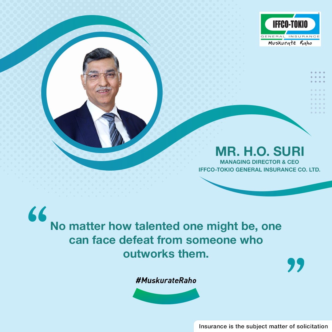 IFFCO__TOKIO's tweet photo. No matter how talented one might be, one can face defeat from someone who outworks them.
#Iffcotokio #MuskurateRaho #Thought #Leadership #Motivation #Ideas #Trust #HOSuri #Vision https://t.co/POyAX6pb7Q